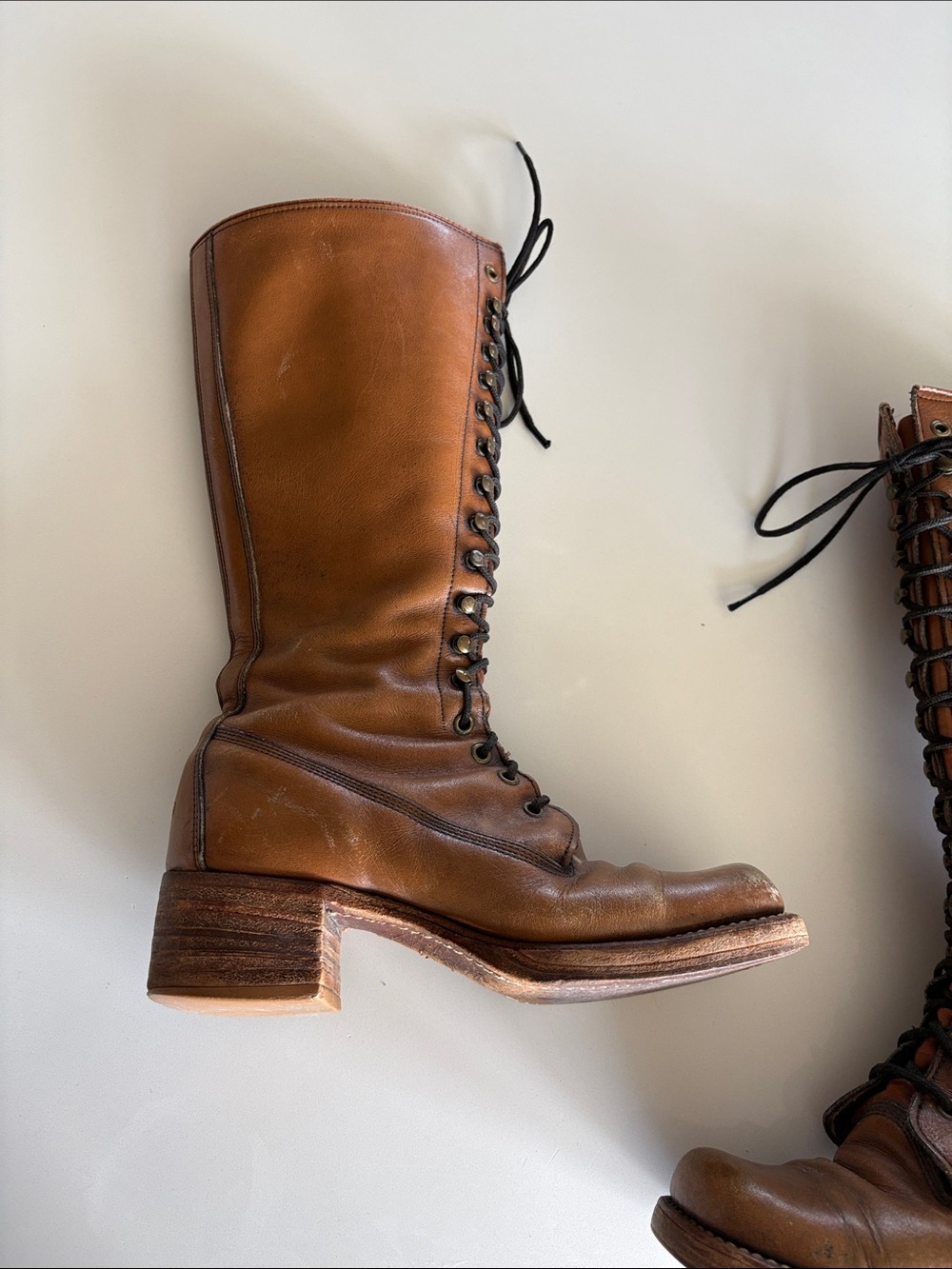 Frye Lace up Boots Black Label Vintage Lace-Up made in the USA Women's Boots - Picture 3 of 17